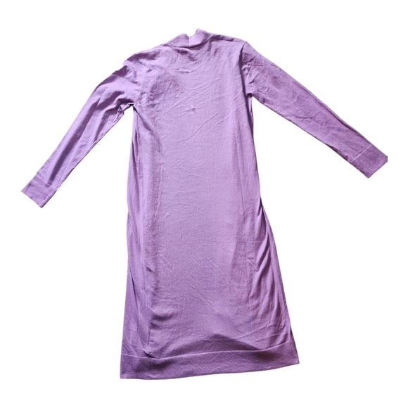 Revolve One Grey Day Lavender Cotton Cashmere Longline Open Front Cardigan Large - Picture 6 of 9